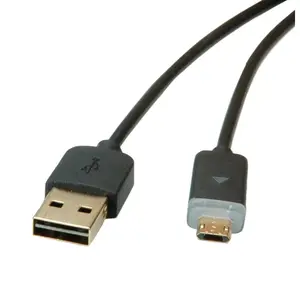 USB cable ROLINE 1 m, USB 2.0, USB A (male) to Micro‑USB B (male), black