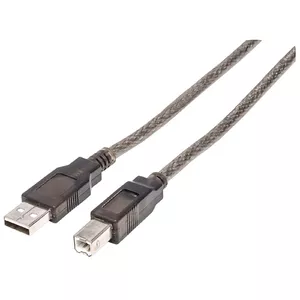 USB-A к USB-B кабель Manhattan 15м Мужской к Мужскому Активный Черный
