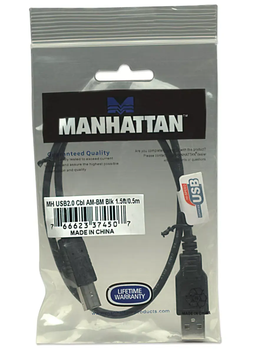 USB-A к USB-B кабель Manhattan 0.5м Photo 5