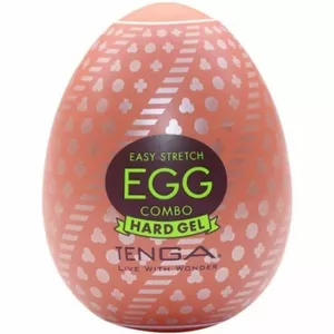 Masturbators TENGA Egg Combo HB vienreizlietojams TPE čaulā olu korpusā, kopējais garums 7 cm, 1 gab.