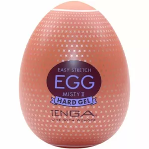 Vienreizlietojams masturbators TENGA Egg Misty II Stronger — silikona uzmava olas formā, kopējais garums 7 cm, ļoti izstiepjas