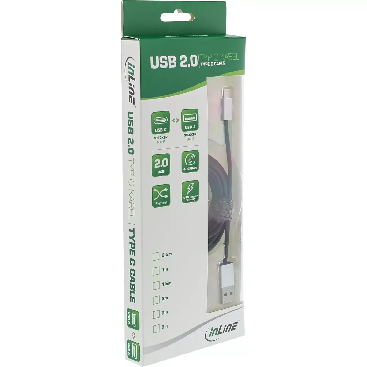 InLine USB 2.0 Cable USB-C male / USB-A male Photo 2