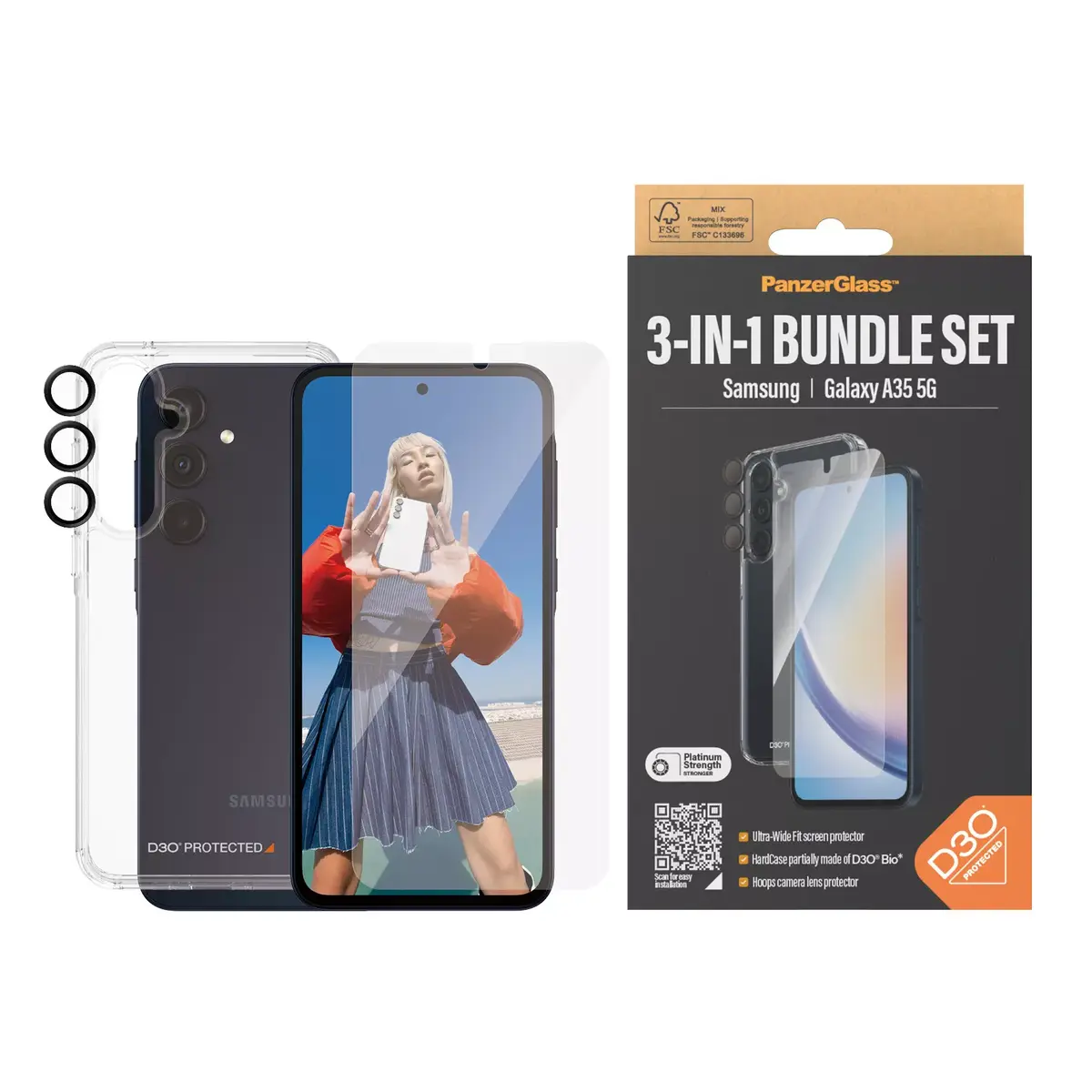 3-в-1 Защитный комплект Samsung Galaxy A35 5G Photo 2