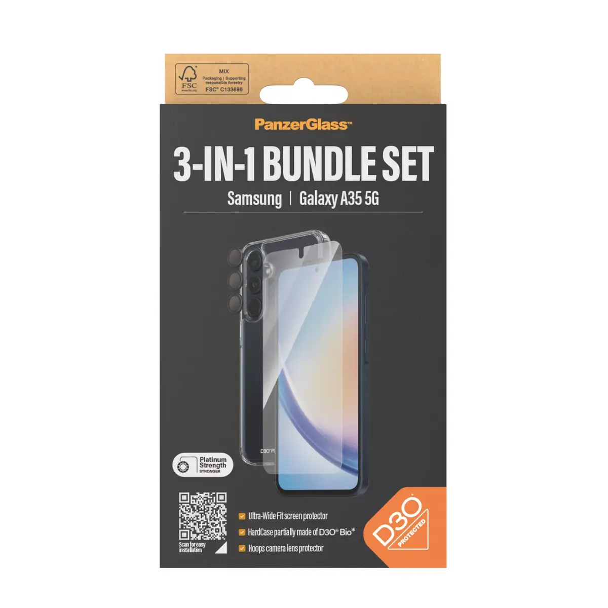 3-в-1 Защитный комплект Samsung Galaxy A35 5G Photo 3