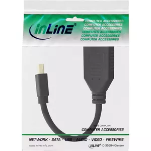 InLine Adapter cable Mini DP male to DisplayPort female 17150S