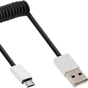 InLine Micro-USB 2.0 Spiral Cable Black/Alu 3m