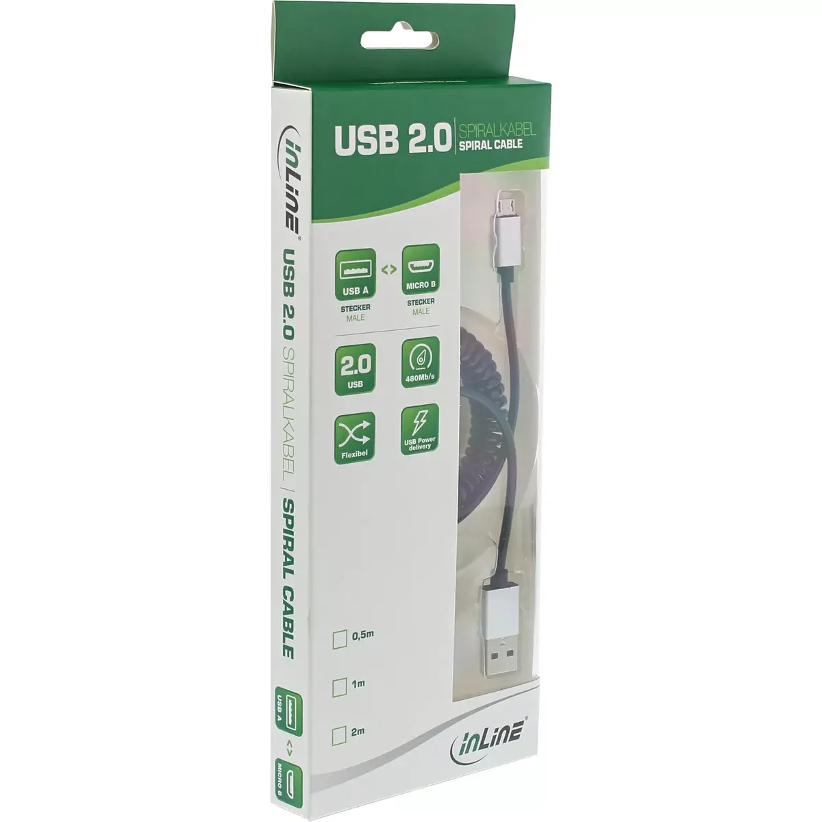 InLine Micro-USB 2.0 spirālais kabelis Photo 2
