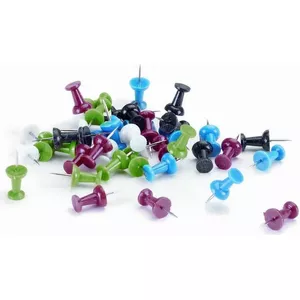 Push pins Soennecken 1081, 10 mm head, assorted colors, 40 pcs per pack