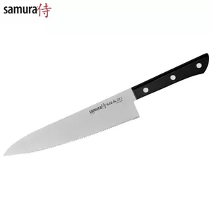 Samura Harakiri SHR-0086B Serrated Kitchen Chef's Knife with 208 mm AUS-8 Japanese Steel Blade and 58 HRC Hardness
