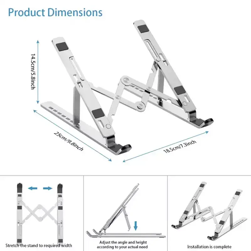 iLike STM1 Metal Foldable Notebook and Tablet Stand Photo 4
