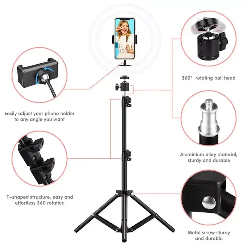 E-LIGHT ST10-5 26cm LED Ring Light with Tripod and Remote Photo 11