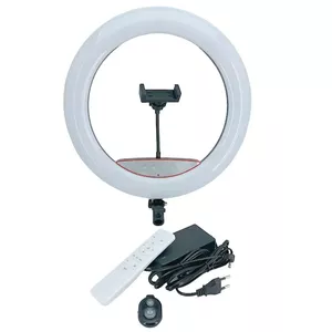 E-LIGHT SR14 36cm LED Ring Light with Smartphone Holder, 220V Adapter and Remote Control
