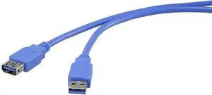 Renkforce RF-4262130 USB 3.2 Gen 1 kabelis USB A uz USB A 3 m 5 Gbit/s zils zeltīti kontakti