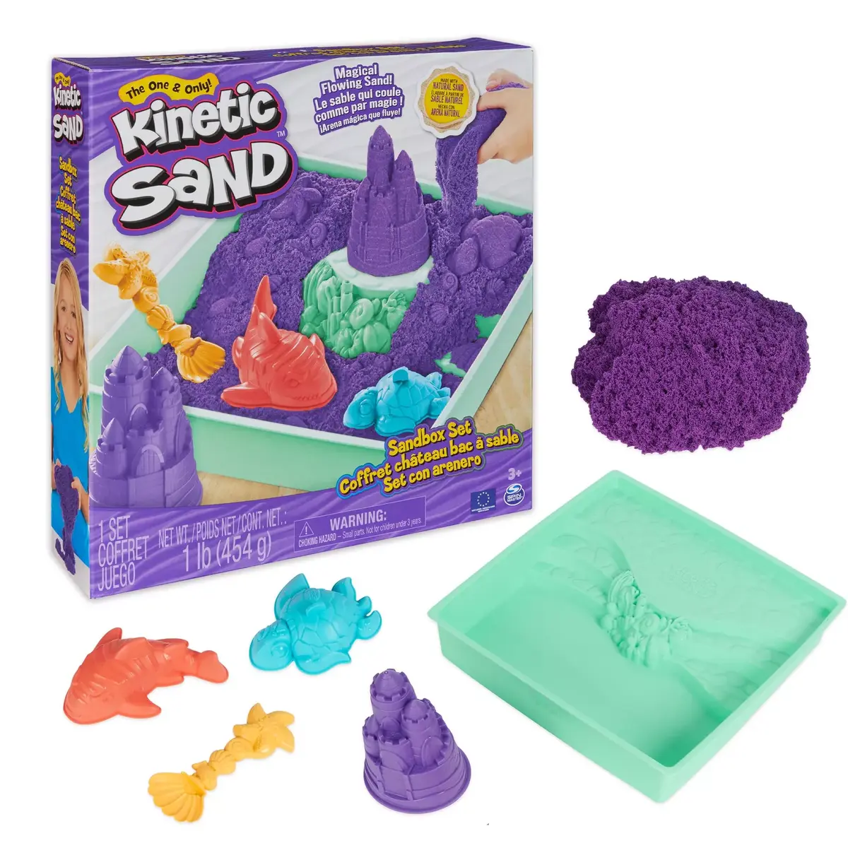 spinmaster kinetiskās smiltis — 1 lb zilas, 4 veidnes Photo 5