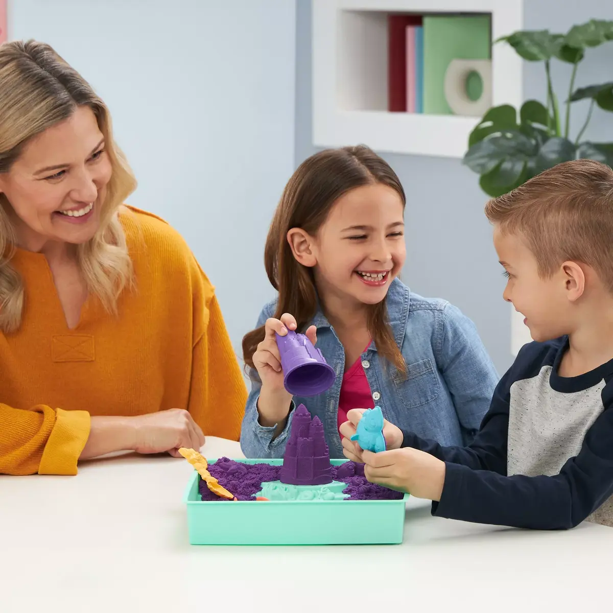 spinmaster kinetiskās smiltis — 1 lb zilas, 4 veidnes Photo 6