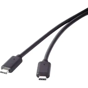 Renkforce RF-4381068 USB cable USB 3.2 Gen 2 (3.1 Gen 2) 0.5 m USB C 10 Gbit/s Black