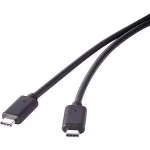 USB 3.1 Gen 2 kabelis Renkforce 1x USB-C savienotājs 1,50 m melns