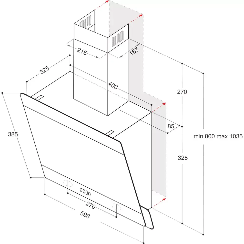 Настенный вытяжной шкаф Whirlpool WHVP 65F LM K Photo 3