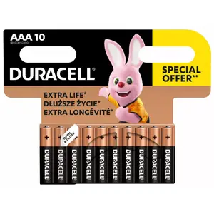 Батарейки Duracell AAA MN2400 щелочные — упаковка 10 шт. в блистере