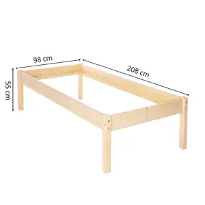 Односпальная деревянная кровать Springos BD004 200x90 см — конструкция из массива дерева