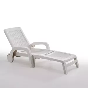 Sun lounger BICA Miami white — outdoor reclining sunbed, model 16178