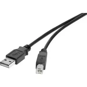 Кабель USB 2.0 Renkforce 1487688, 0.3 м, черный, позолоченные контакты