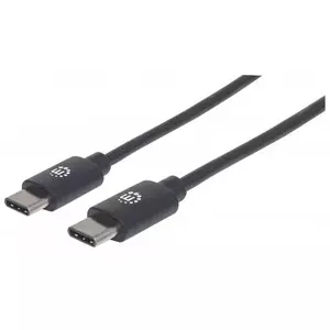 USB-C Кабель Manhattan USB2CC50CM 50см Мужской к Мужскому Черный
