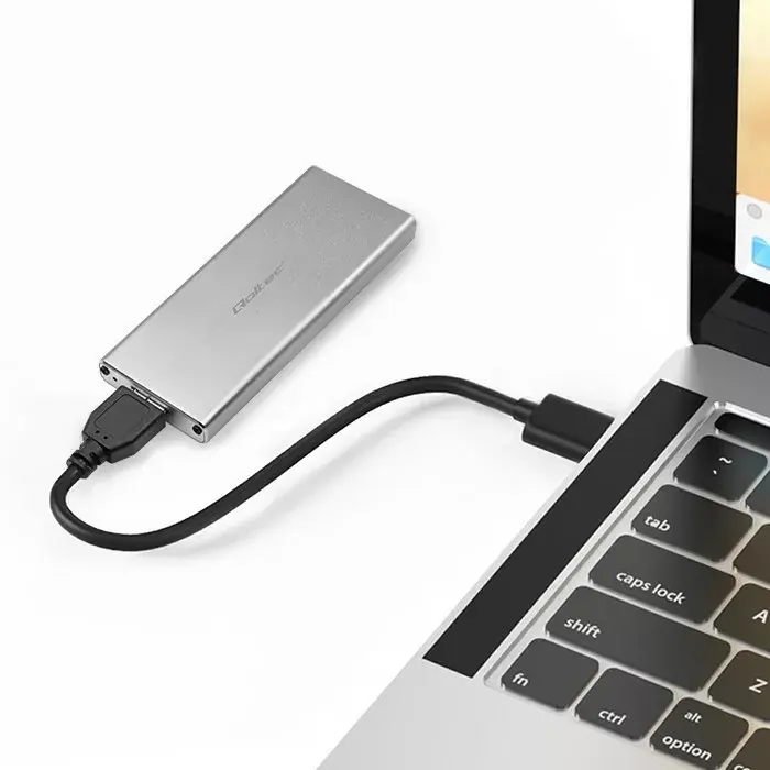 Alumīnija korpuss QOLTEC 51833 M.2 SATA uz USB 3.0 Photo 2
