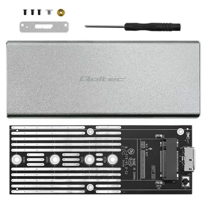 Alumīnija korpuss QOLTEC 51833 M.2 SATA uz USB 3.0 Photo 7