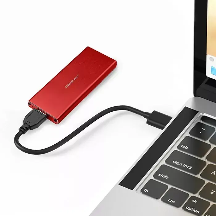 SSD korpuss QOLTEC 51831 USB 3.0 priekš M.2 SATA Photo 3
