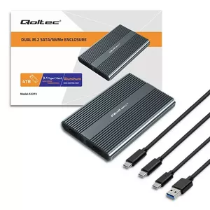 Корпус для M.2 SSD QOLTEC 52273 USB-C с двумя слотами для 2 x 2TB накопителей