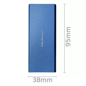 SSD enclosure QOLTEC 51832 — external M.2 SATA, USB 3.0, up to 2TB, blue, supports 30 mm drives, 4 slots