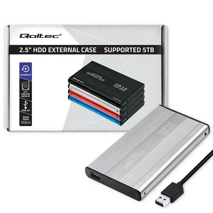 QOLTEC 51871 2.5" SATA3 HDD/SSD enclosure USB 3.0 Photo 3