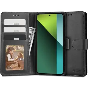 Wallet Case Tech-Protect for Xiaomi Redmi Note 13 Pro 5G / Poco X6 5G — Black, folio protective cover