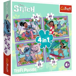 Набор пазлов TREFL Puzzles 4in1 Crazy Day Lilo and Stitch – 4 пазла разной сложности