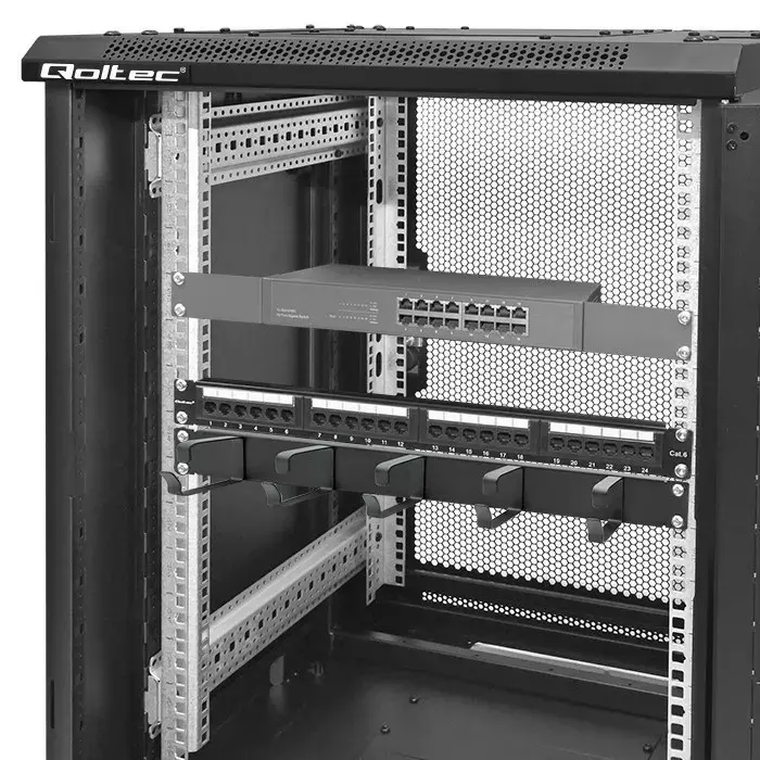 Kabeļu organizators QOLTEC 54515 1U 19" skapjiem Photo 2