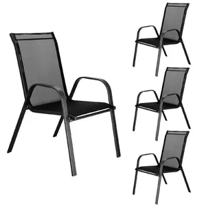 Dārza krēsls Springos GF0071 73 x 55.5 x 93 cm, melns