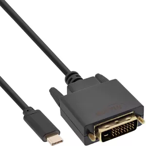 USB Display Cable InLine 64132 USB-C male DVI male 2m black