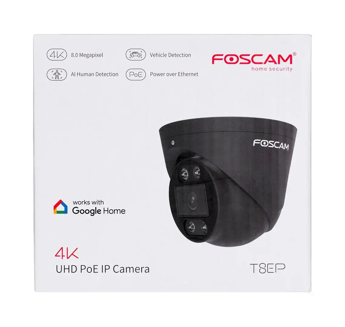 Videonovērošanas kamera Foscam T8EP 8MP POE IP kamera melna Photo 10