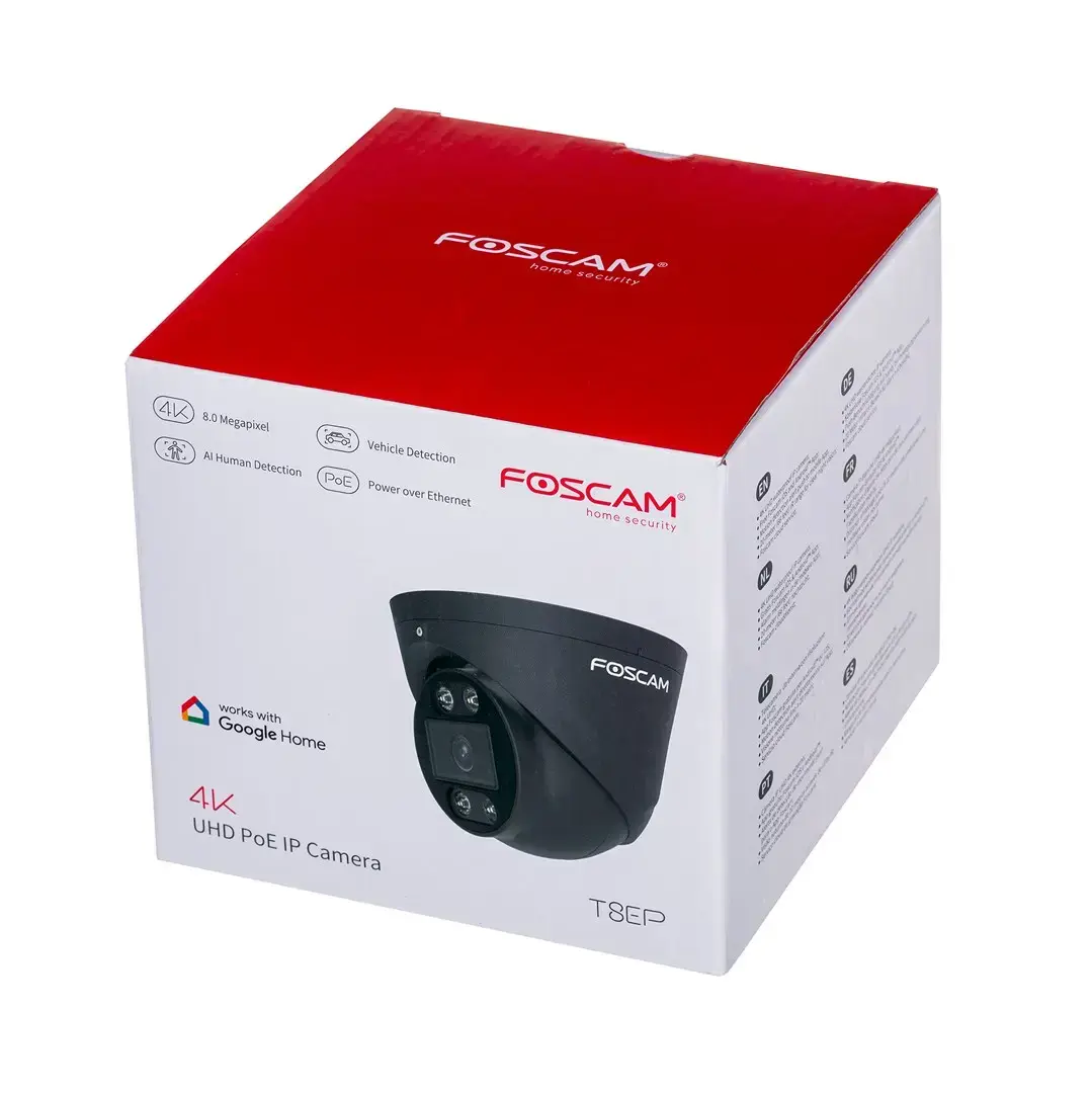 Videonovērošanas kamera Foscam T8EP 8MP POE IP kamera melna Photo 12