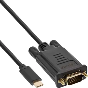 USB Display Cable InLine 64142 USB-C male VGA male 2m черный