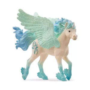 Фигурка Schleich Stormy — жеребёнок единорога из серии BAYALA, модель 70824, 5+, бежевый с синими и зелёными деталями