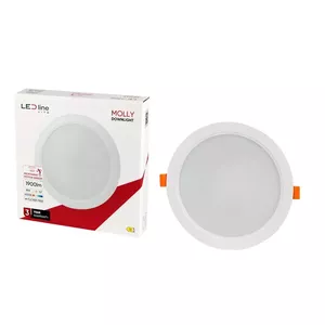 Recessed LED light led line MOLLY 18W 1900 lm with motion sensor, round panel, warm/neutral options