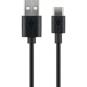 USB cable Goobay 38675 USB 2.0 0.1 m USB A USB C Black