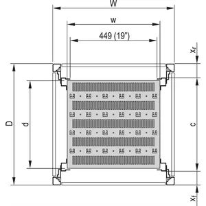 19" shelf SCHROFF 600 mm depth load 75 kg for 19" racks