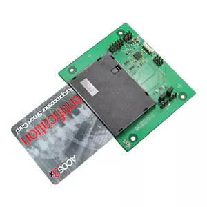 Interface card adapter ACTIS ACM39U-Y3 — USB 1.1, ISO 7816 T=0/T=1, Memory card support, 82×70×10 mm, Black/Green