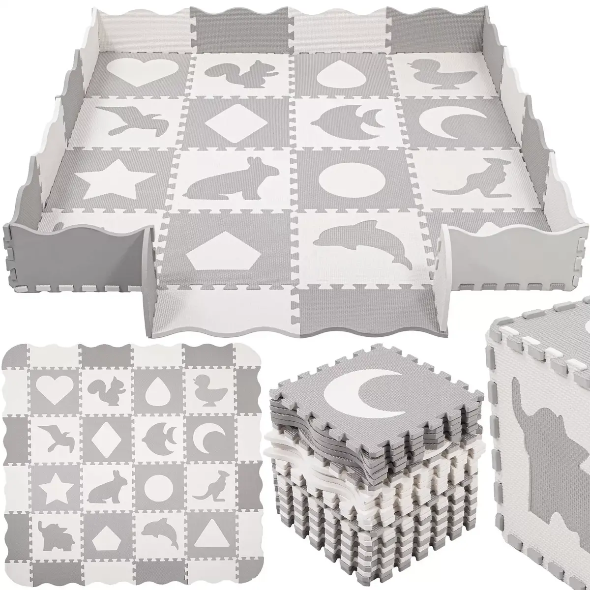 Springos Foam Play Mat Puzzle 150x150 cm Photo 3