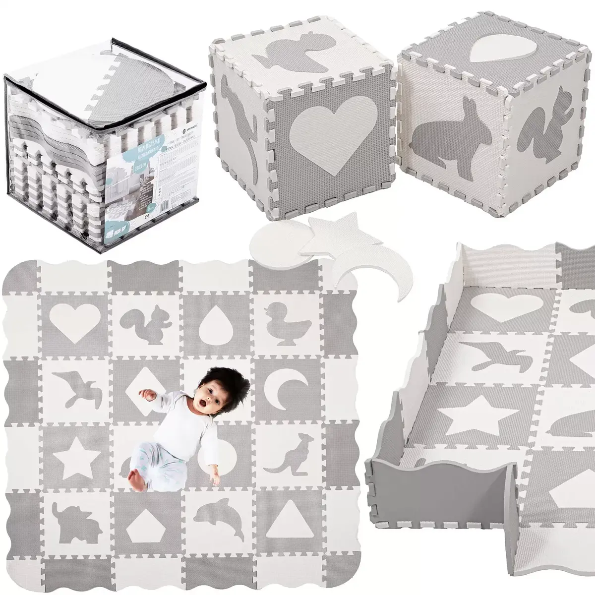 Springos Foam Play Mat Puzzle 150x150 cm Photo 5