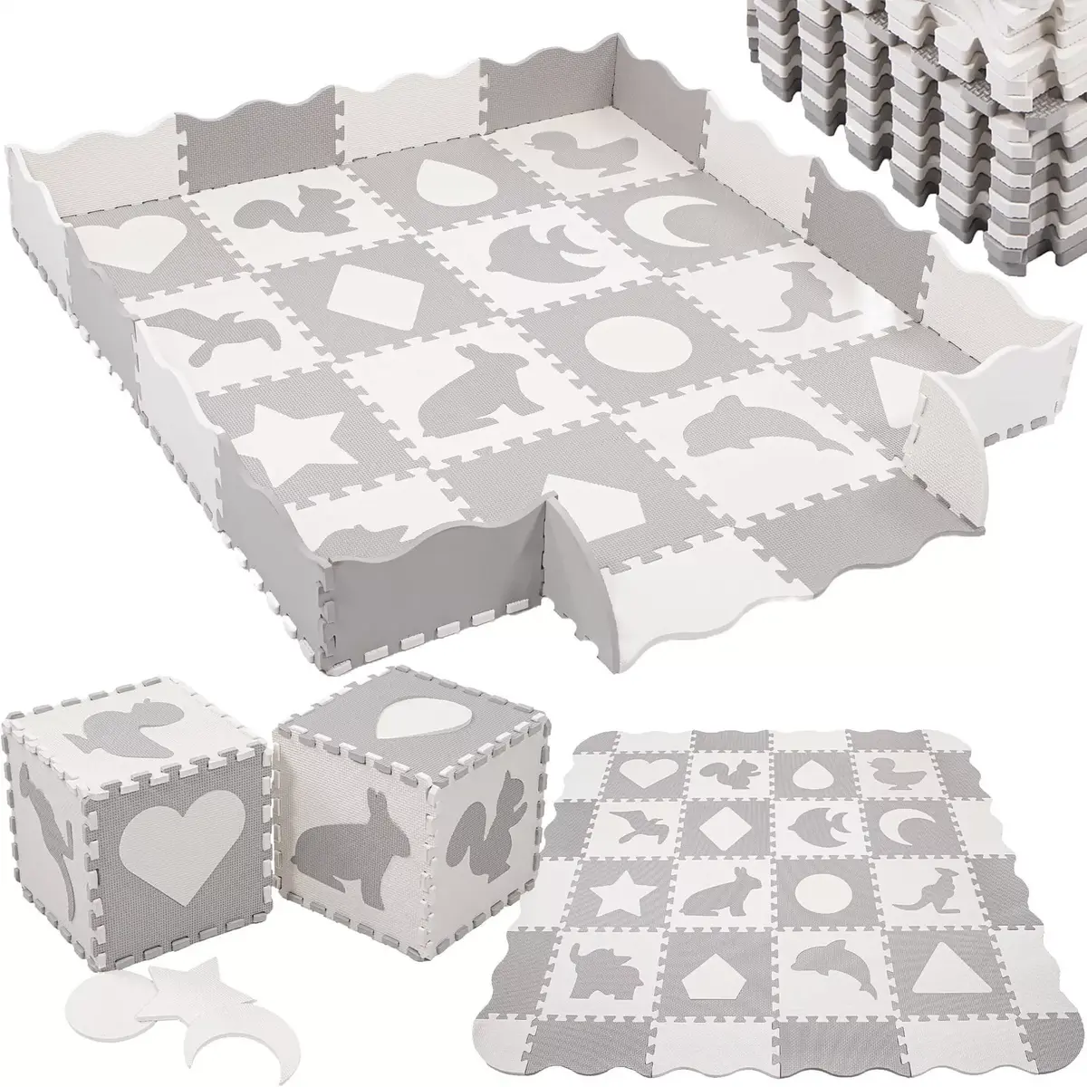Springos Foam Play Mat Puzzle 150x150 cm Photo 6