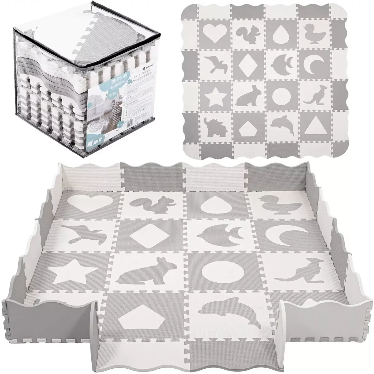 Springos Foam Play Mat Puzzle 150x150 cm Photo 7